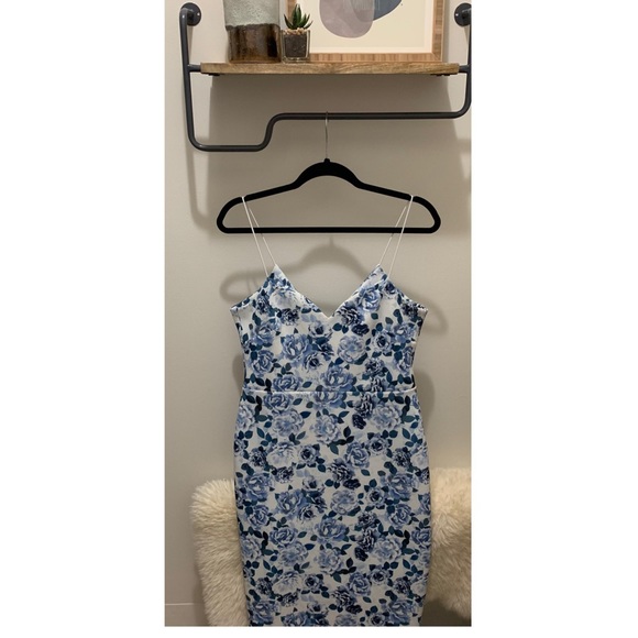 ASOS Dresses & Skirts - ASOS White and Blue Floral Scuba Dress